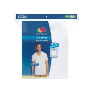 Fruit of the Loom Men's Eversoft Cotton Stay Tucked V-Neck