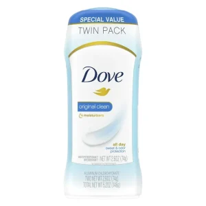 Dove Antiperspirant Deodorant 24-hour Sweat Protection Original Clean Deodorant for Women 2.6 oz, 2 count